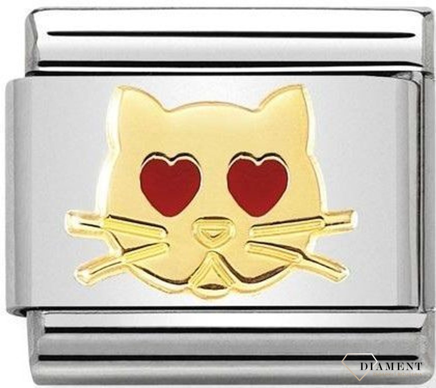 Nomination - Link 18K zawieszka złoto 'Zakochany kotek' 030272 43 biżuteria nomination nomination zawieszki nomination baza.jpg